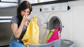 Bad smell from drum due to detergent or dirt build-up